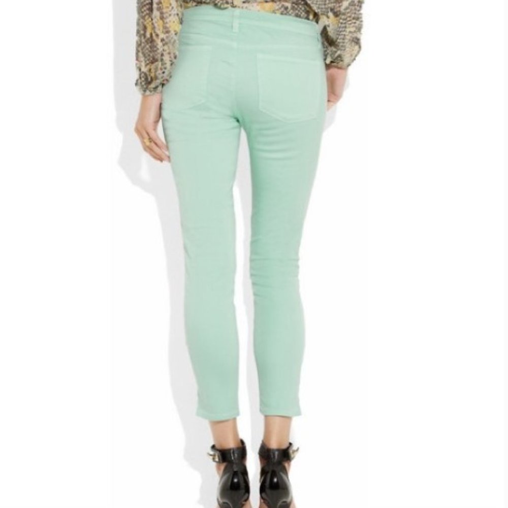 J. Crew Toothpick Mint-Green Ankle Jeans Size 28
